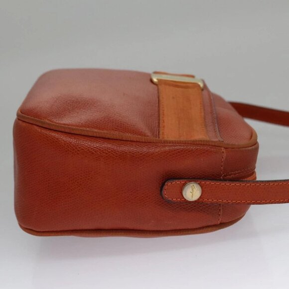 Salvatore Ferragamo Shoulder Bag Leather Brown Gold Auth 102665 - Picture 6 of 16